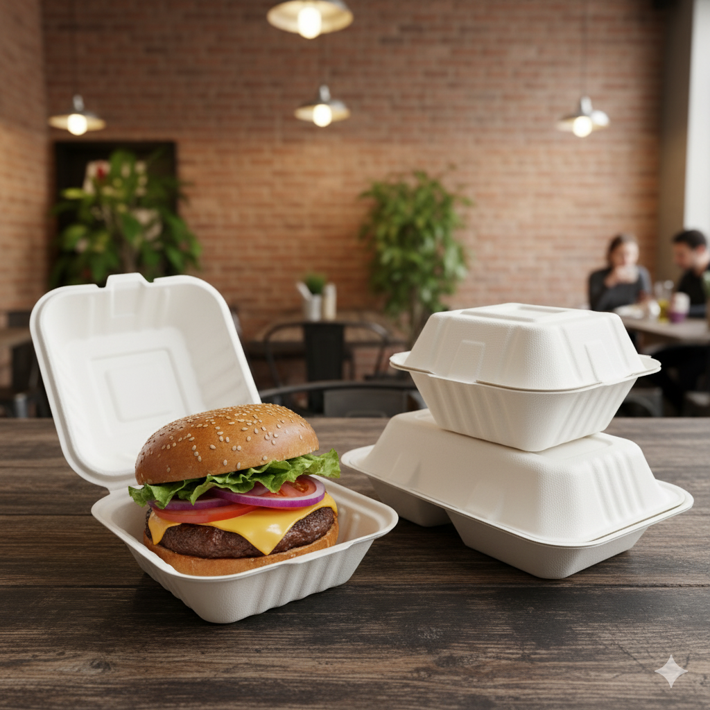 Bagasse Clamshell Boxes