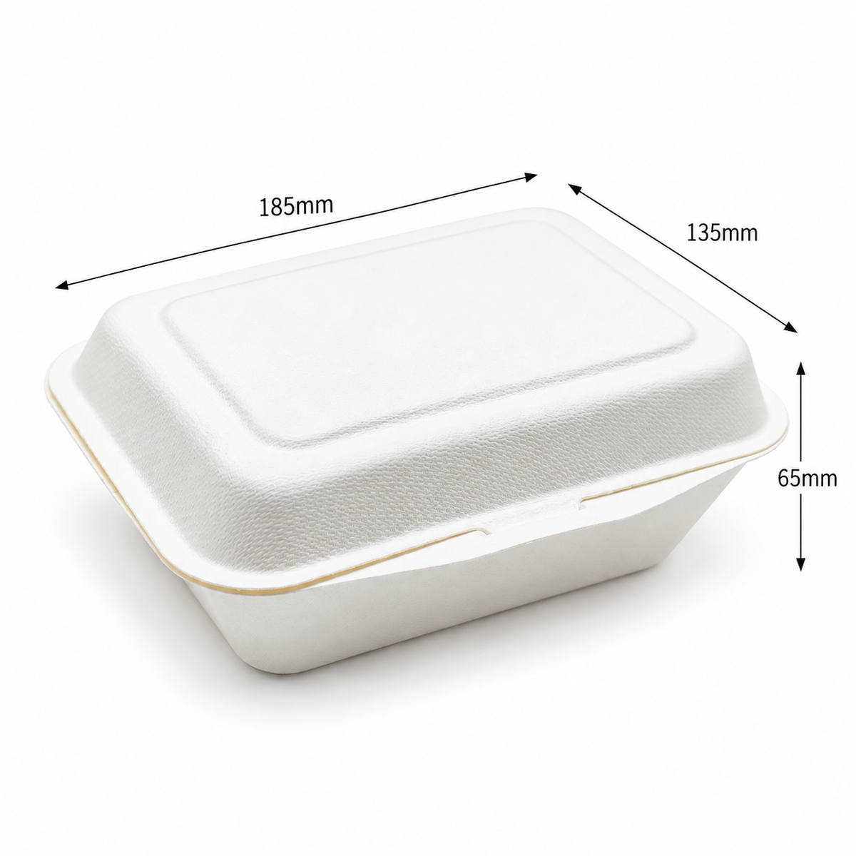 7X5 Clamshell Meal Box-Sugarcan Fibre Takeaway Container  500pk