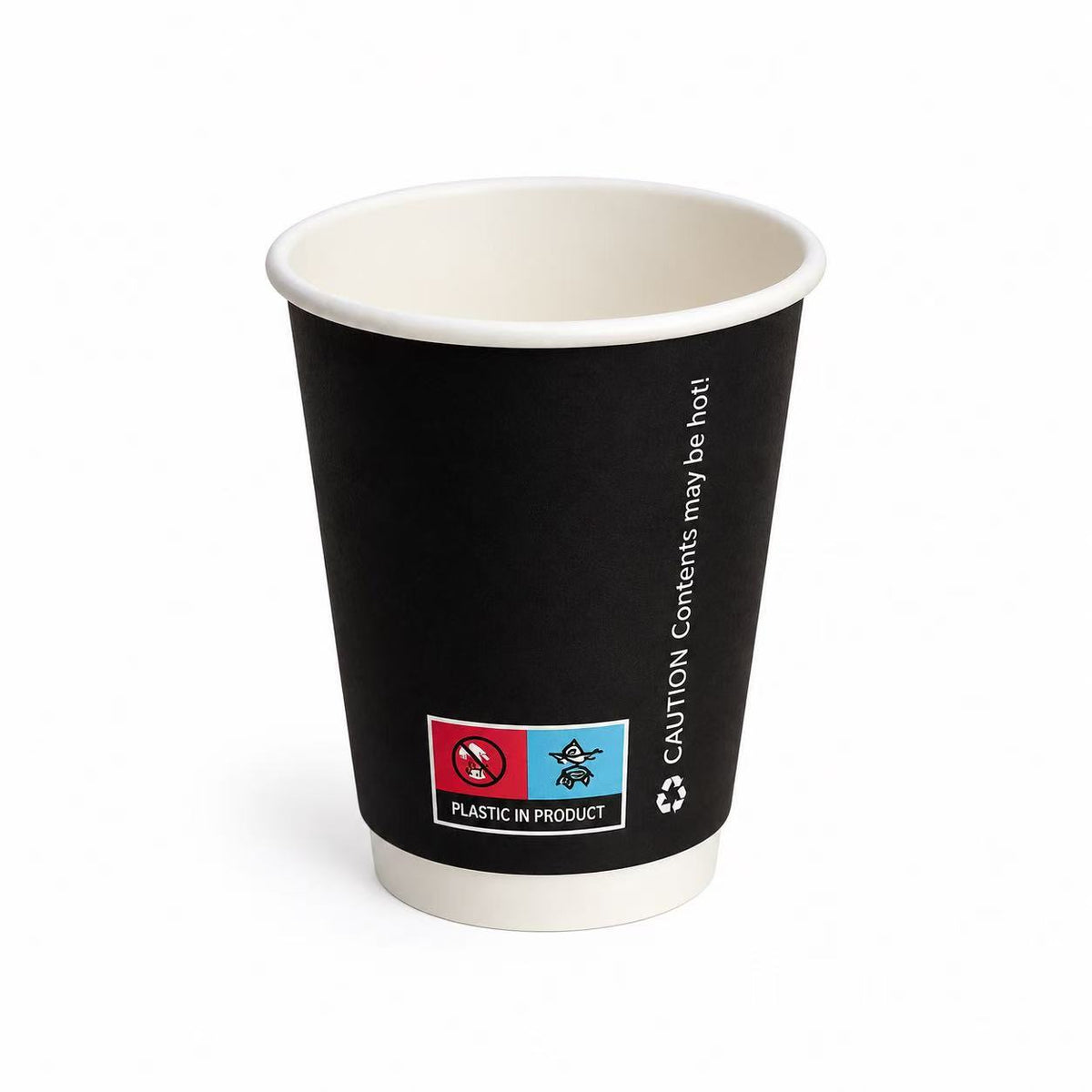 8oz Black Double Wall Paper Coffee Cups-500pk