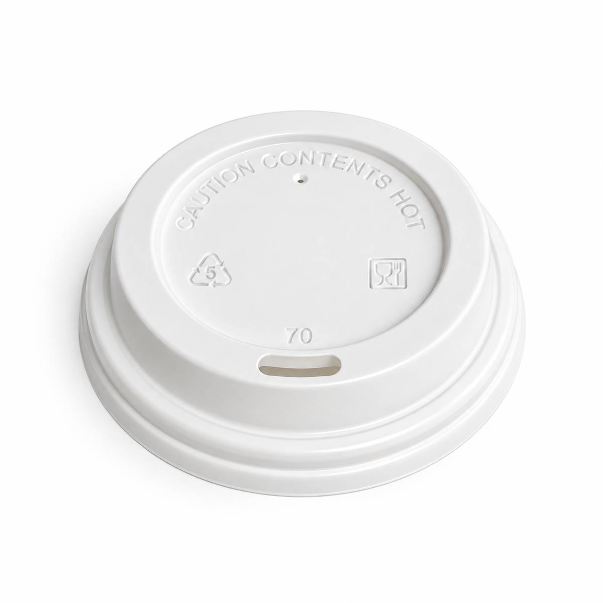 White Domed Sip-Thru Hot Cup Lids 90mm For 12oz/16oz -1000pk
