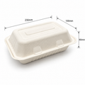 9x6 Bagasse Clamshell Meal Box-Sugarcane Fibre Takeaway Container 250pk