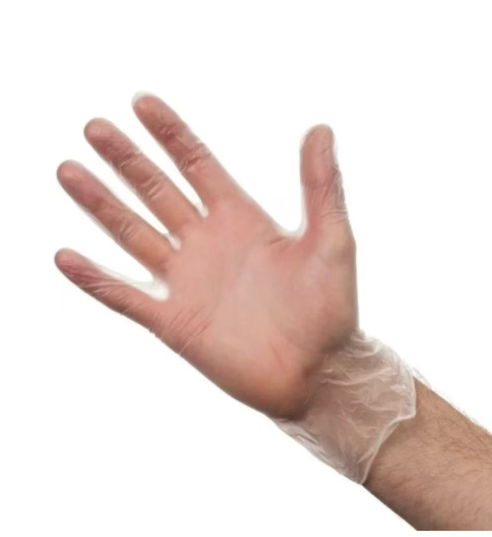 Disposable Transparent Vinyl Gloves Small (Pack of 10x100)